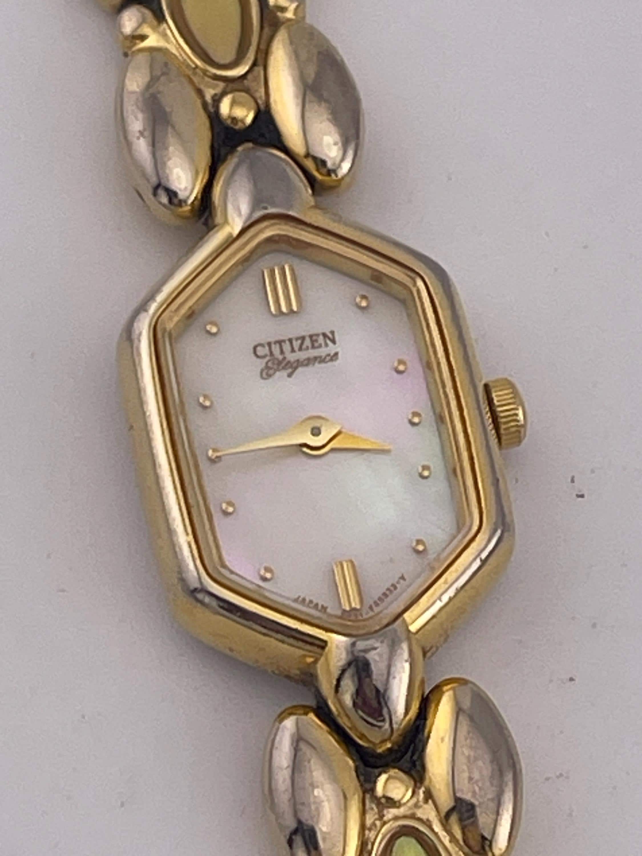 Vintage Citizen Elegance Quartz Womens Watch Hexagonal MOP Dial