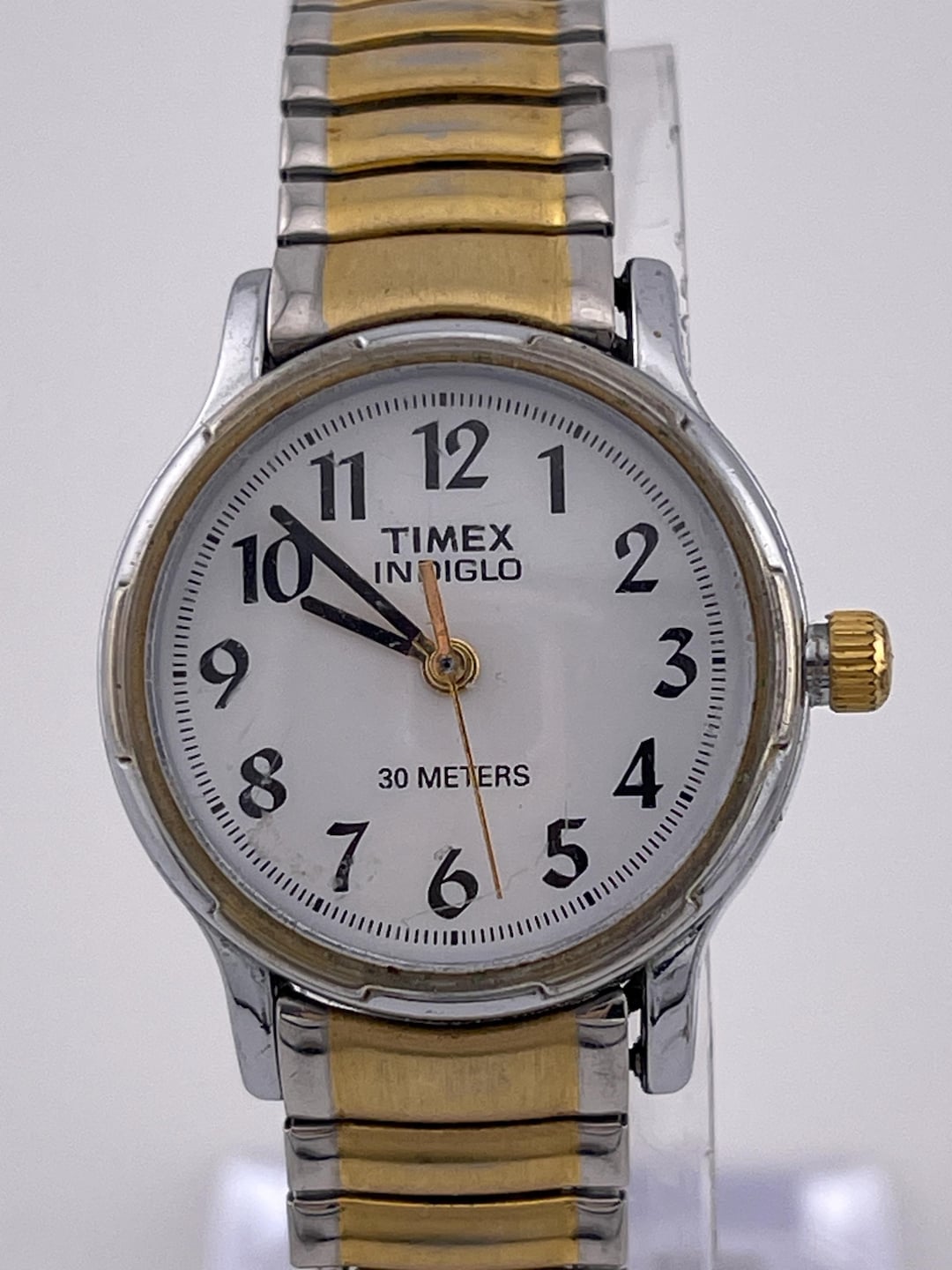 Timex Indiglo H5 Quartz Watch Two Tone Stretch Band C. 1990s - Etsy