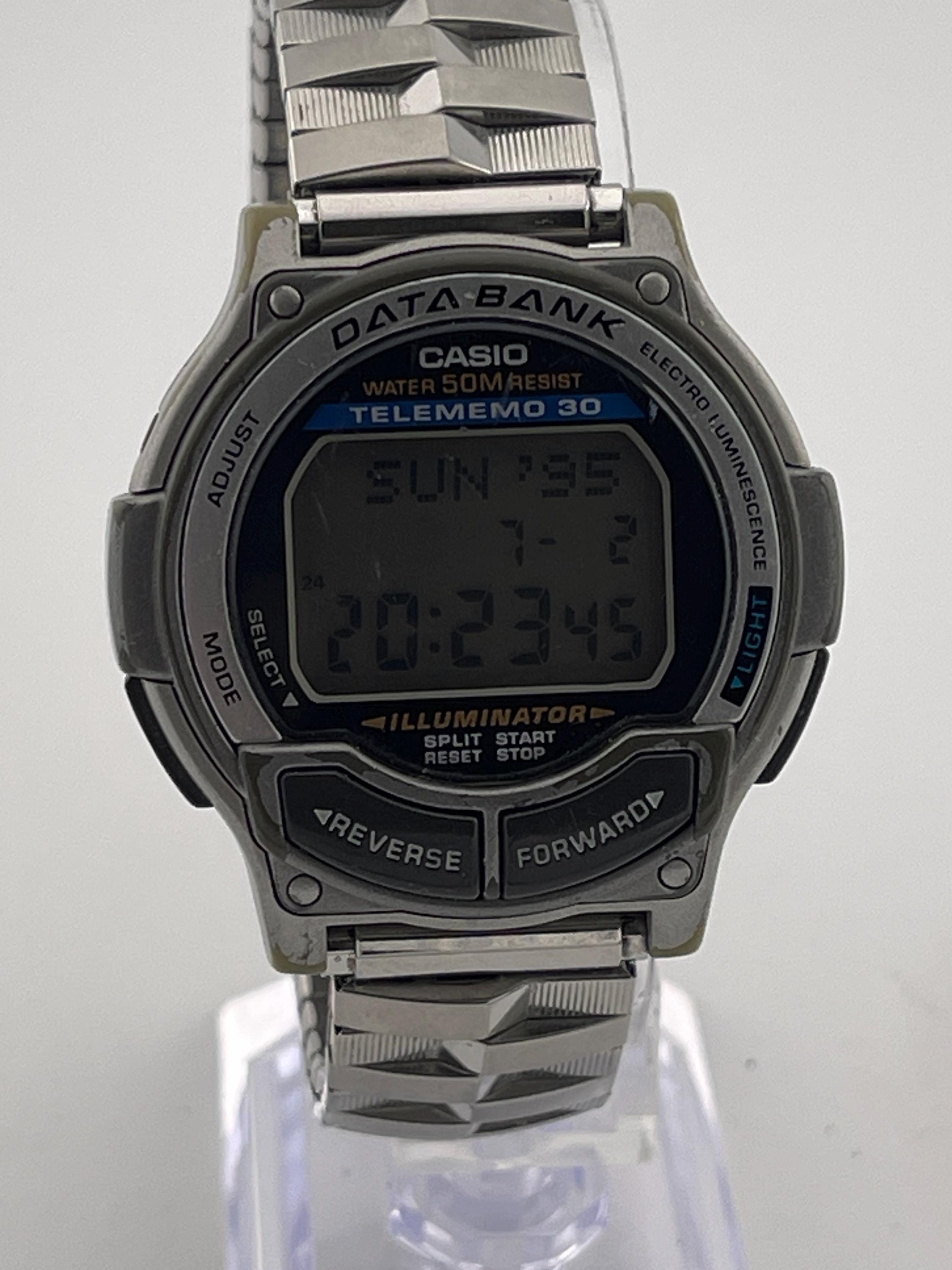 Casio Data Bank DB-34H Telememo 30 Digital Watch C. 1990s