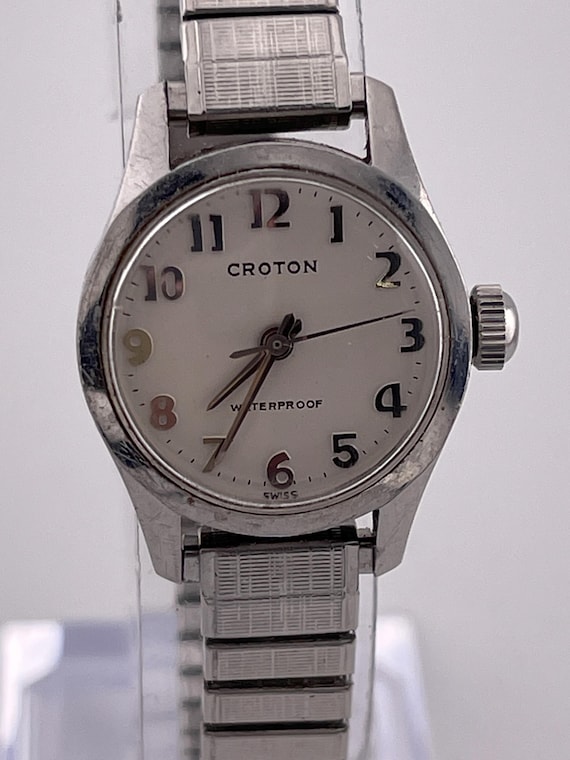 Croton Waterproof Rare Vintage Mechanical Ladies Watch Stainless Dial Bracelet Vintage Ladies Croton Reliance radium | Mercari main image 3