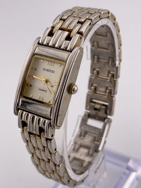 Rumours Rectangular Gold Tone Quartz Watch Champa… - image 5