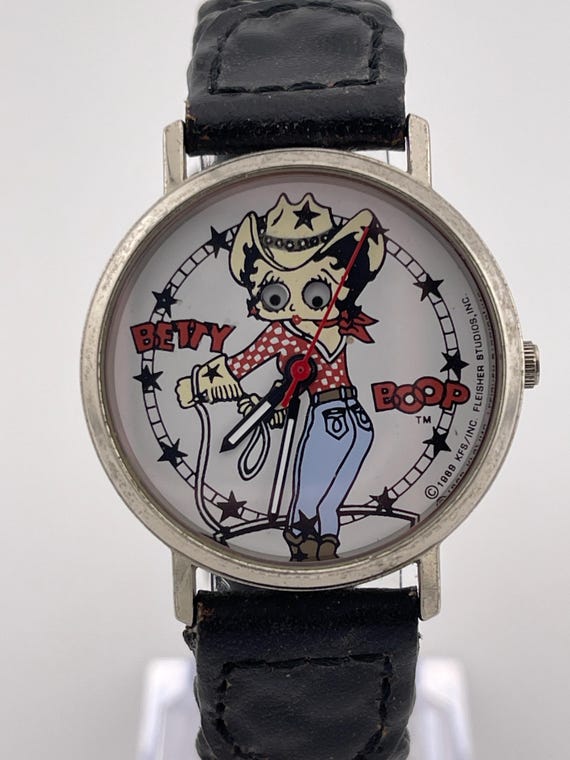 Betty Boop Cowgirl Vintage Watch C. 1990s KFS Braided Leather
