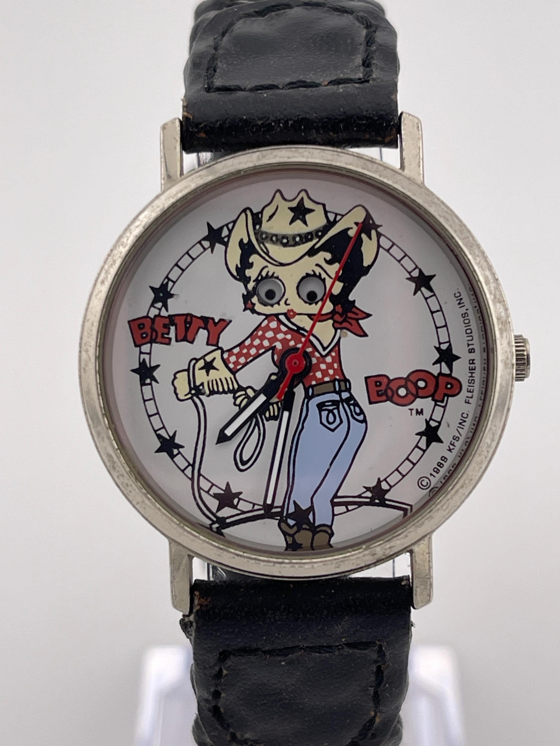 Betty Boop Cowgirl Vintage Watch C. 1990s KFS Braided Leather