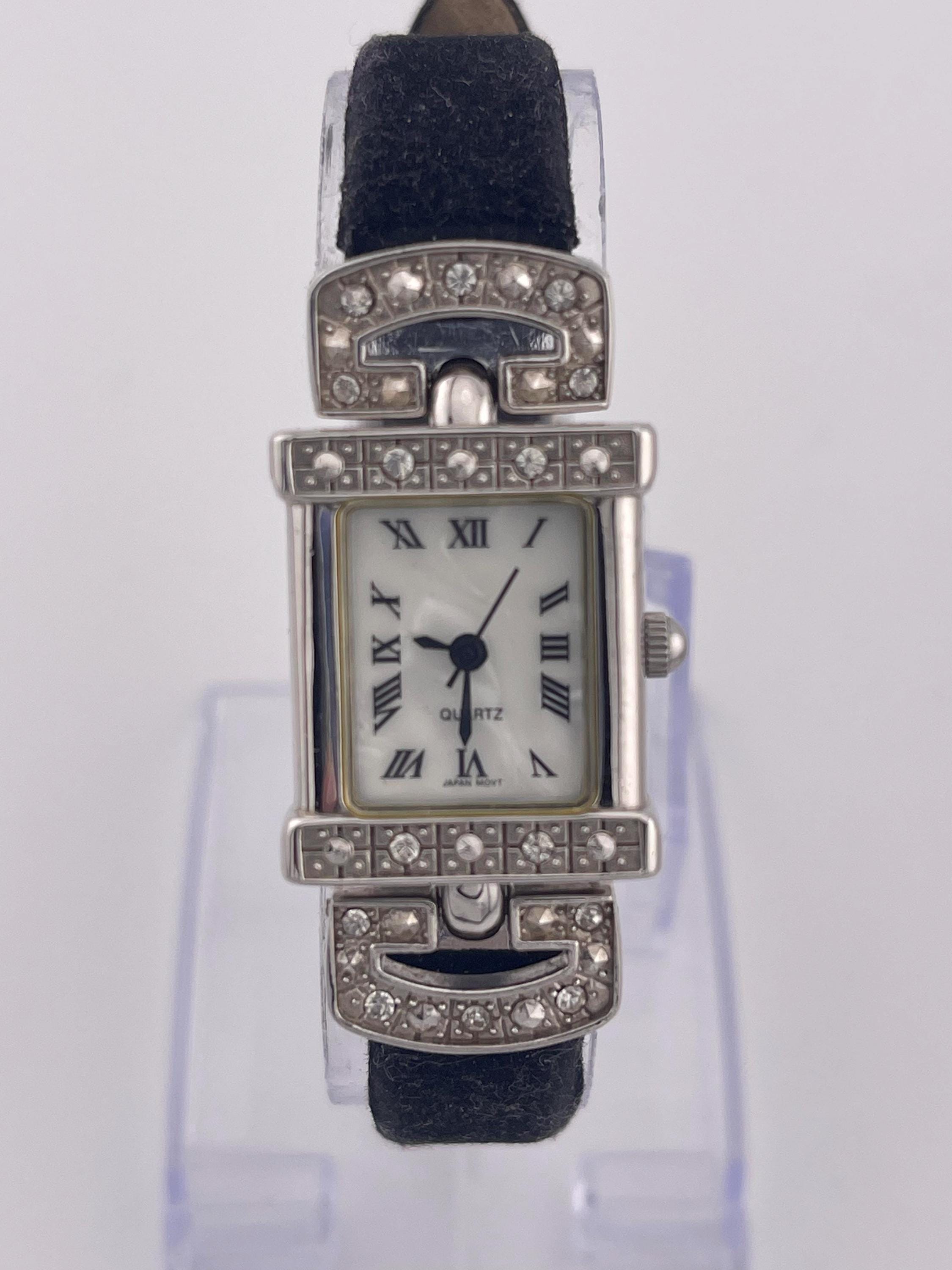 Vtg Avon MOP Dial Reversible Articulated Lapis Lazuli Ladies Watch New Battery V WOMENS AVON RHINESTONE Vintage Cross Watch Gold Tone  main image 2