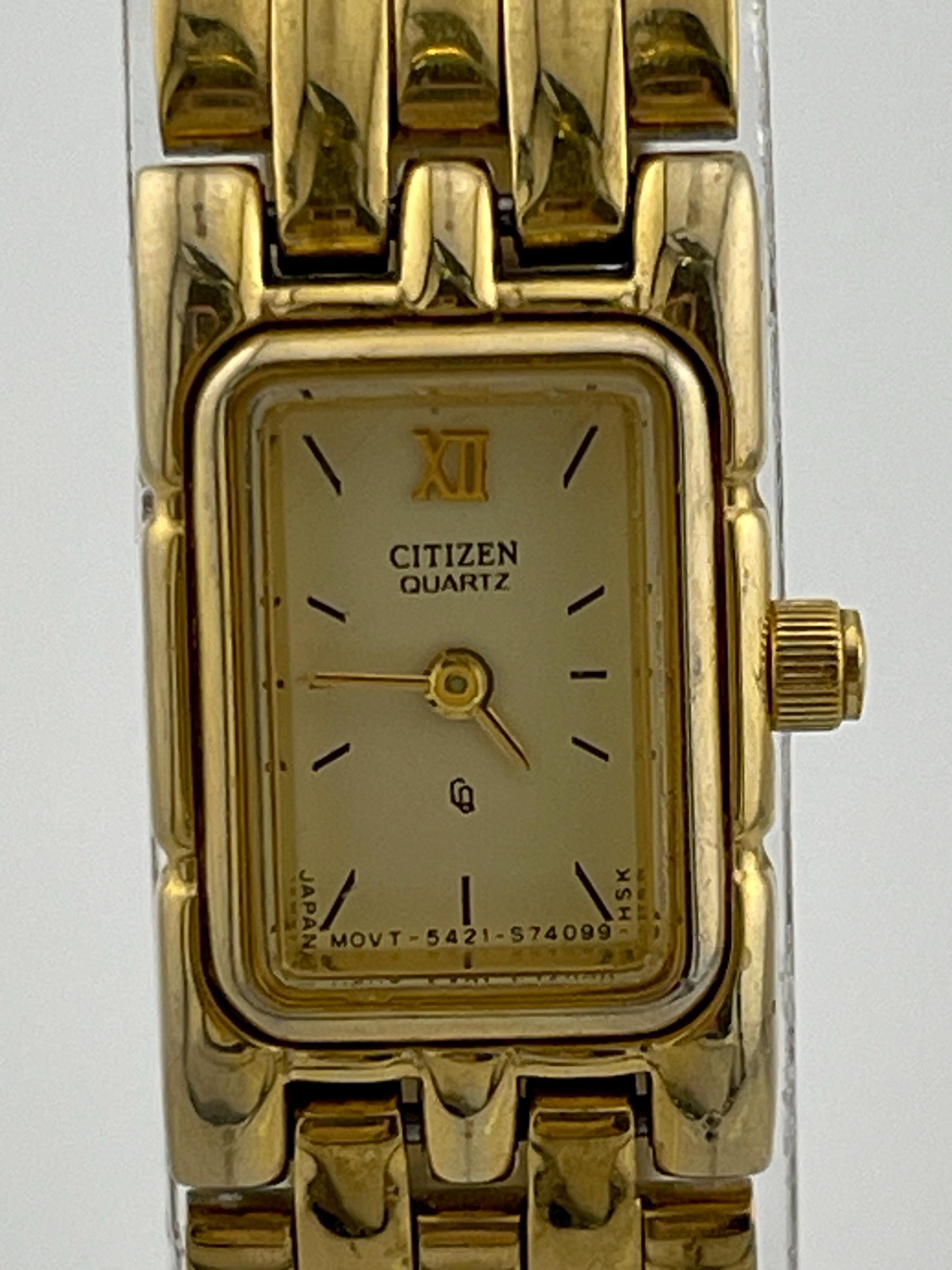 Citizen Gold Tone Ladies Quartz Watch Model 5421-S27239 C.1990s