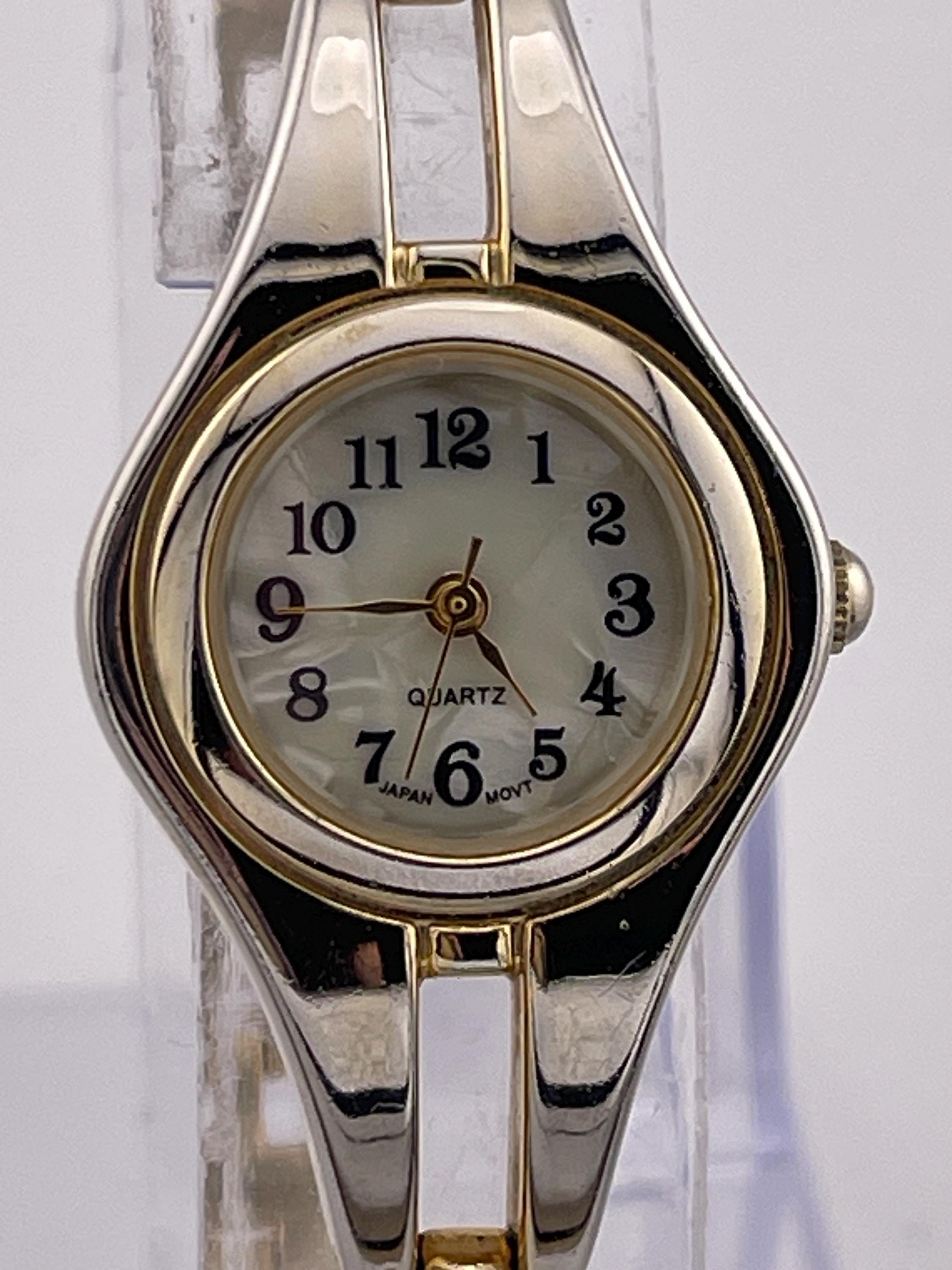 Quartz White Stag Watch Womens Two
Tone Black Gold Stretch Band Steel Two-Tone Quartz Movement Watch with Stretch Band  main image 3