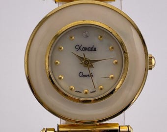 Xanadu Quartz Gold Tone Bracelet Watch c. 1990s Japan Movement Ladies Vintage Jewelry Timepiece