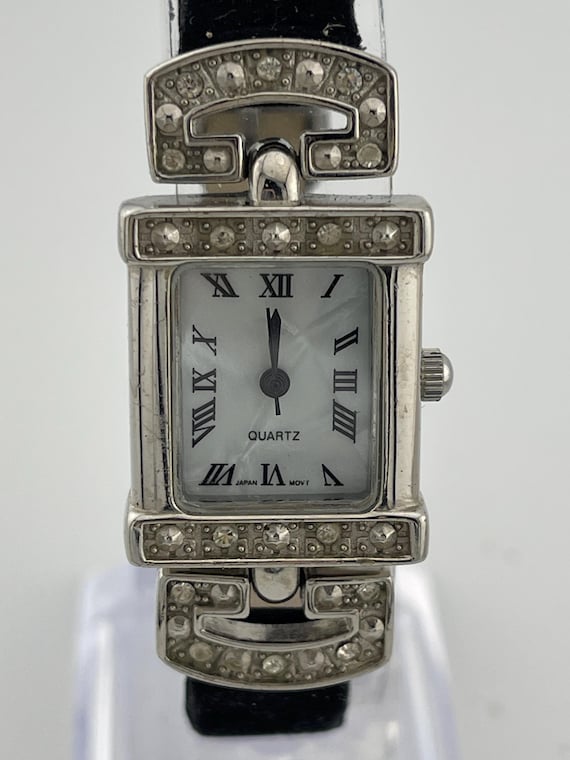 Vintage AVON Rhinestone Rectangular Womens Watch C.1999 