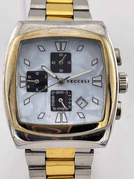 Vecceli Rectangular Two Tone Quartz Multi Functio… - image 1