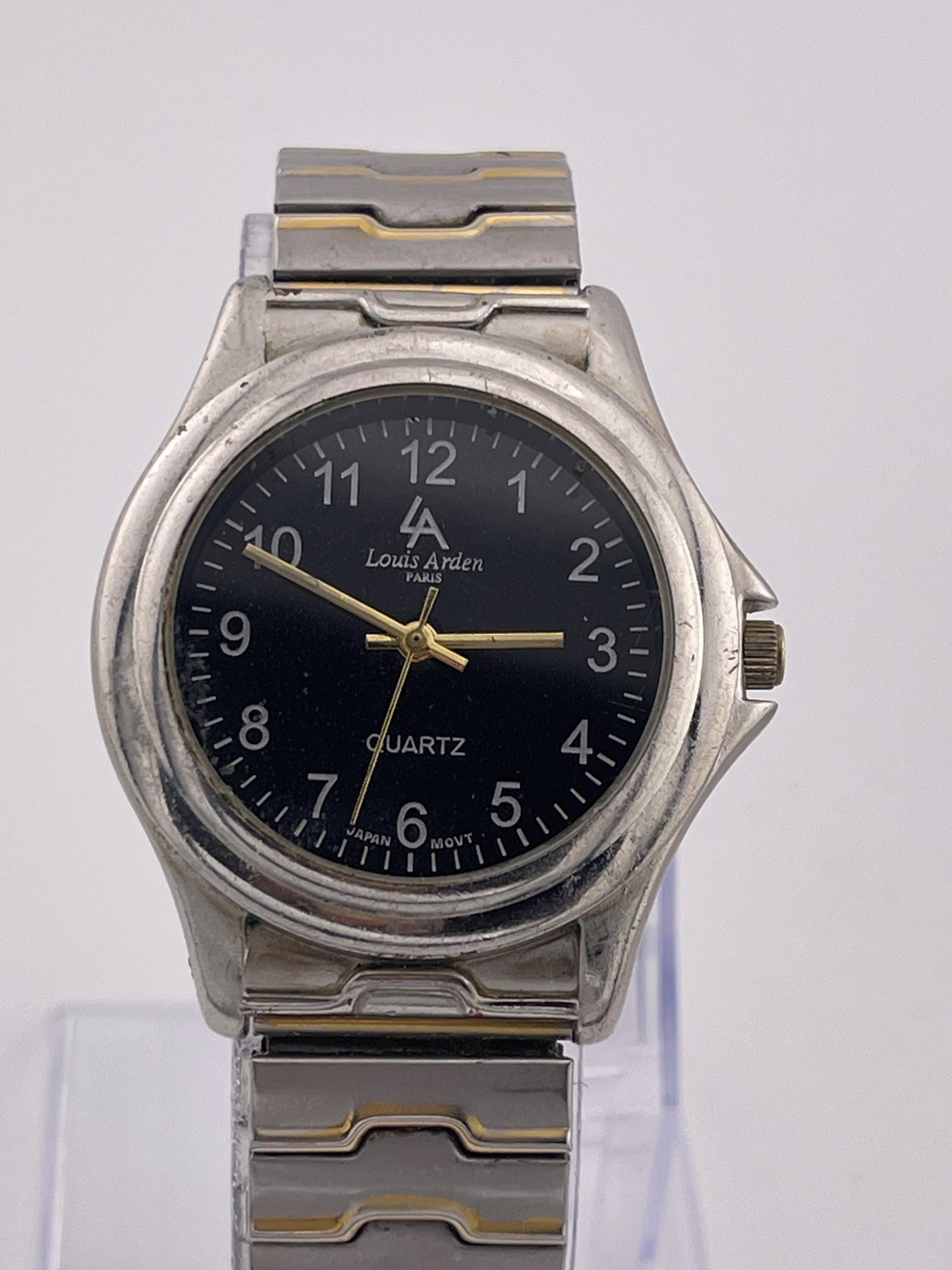 Louis Arden Paris Quartz Watch C.1990s – Black Dial, Two-tone 