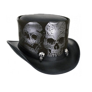 Hoge hoed met schedel – Gothic steampunk-kostuumhoed voor heren en dames | Hoge hoed Halloween-schedel | Victoriaans cosplay- en festivalaccessoire