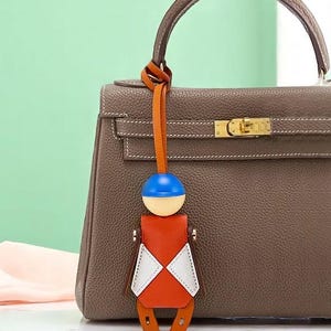 Soft Genuine Leather Charm for Bags, Horse Racing Jockey Bag Charm, Luxury Purse Accessory, Bag Charm for Hermes