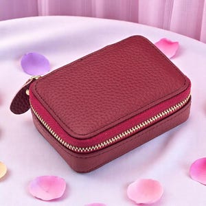 Borsa cosmetica in pelle, Borsa per il trucco in pelle, Astuccio in pelle con cerniera, Borsa per il trucco in pelle, Borsa per cosmetici, Borsa per il trucco, Custodia per il trucco in pelle