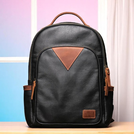 Genuine Leather Backpack: 15-inch Laptop Bag, Durable Cowhide - Etsy Israel Genuine Leather Backpack: 15-inch Laptop Bag, Durable Cowhide - Etsy Israel