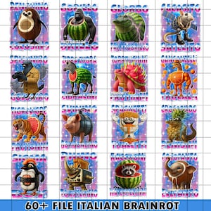 60+ Italian Brainrot Homage Png Bundle, Italian Brainrot Png, Brainrot Vintage Png, Unhinged Clothes, Trending Png, Meme Png