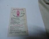 Vintage RCA Victor Red Seal Records Brochure Insert, collectable