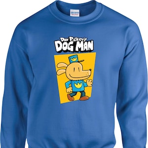 Dog Man Cartoon Jumper, World Book Day Top, Kids Cartoon Character Pullover, Humanoid Animal Dog Sweatshirt, Unisex Adult Kids Jumper Top