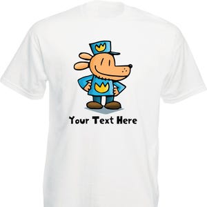 Personalized Dog Man T-Shirt, Kids Cartoon Character Tee, World Book Day Character Shirt, Humanoid Animal Dog Tee, Unisex Adult Kids Tee Top