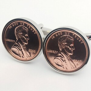 2008 US Kupfer Penny Münze Manschettenknöpfe -2008 Hochzeitstag Geschenk für Männer Kupfer Geschenk für Ehemann handgemachte Kupfer Manschettenknöpfe