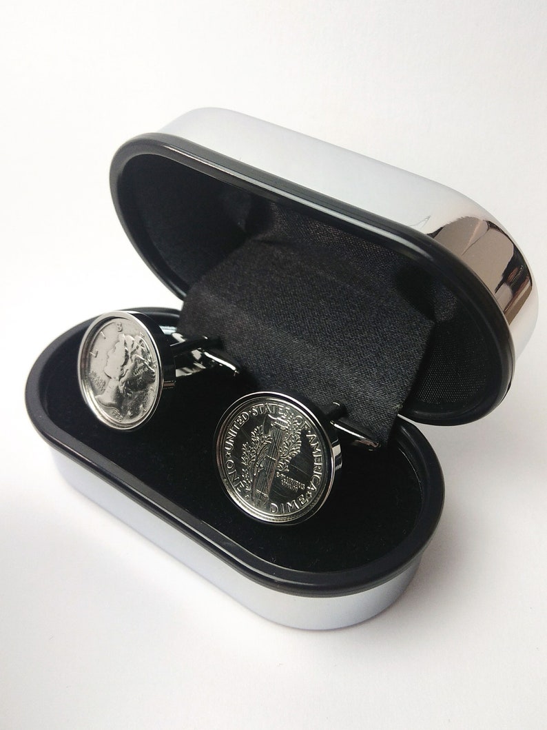 Handmade genuine coin cuff links Gift for Husband Gift for Men 73rd Birthday Gift Gift for Dad 1946 American Dime coin cufflinks