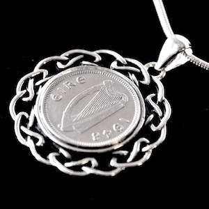 1948 Irish Threepence Pendant - 1948 Birthday Gift for Woman - Irish Harp Coin - Celtic Jewelry for Women - Birthday Gift for Women