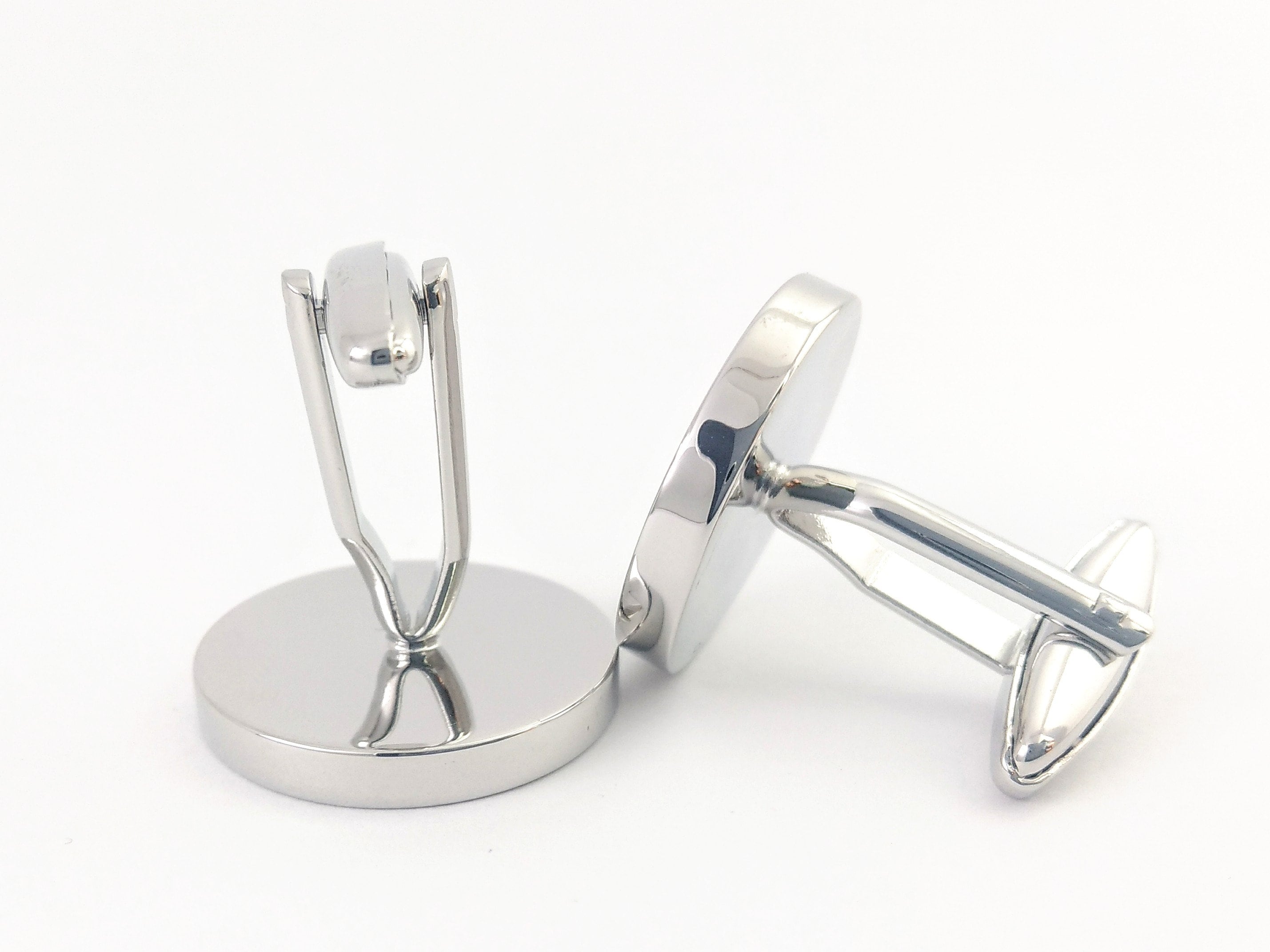 Boutons De Manchette Miami Transit - Pièces Vintage Réutilisées - Argent