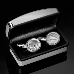 Mens Cufflinks Ireland threepence Cufflinks Genuine Coins WB yeats the poet chose the design Rare cufflinks 100% satisfaction image 2