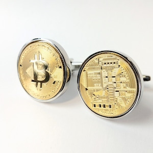 Bitcoin Fashion - Gold Bitcoin Cufflinks