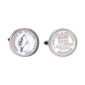 1948 Birthday Gift - 1948 Old English sixpence Cufflinks - Includes presentation box - 100% satisfaction