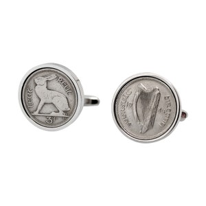 90th Gift for Men-- 1935 Birthday Gift-Genuine 1935 Irish Sixpence Cufflinks -Made In Ireland -  Genuine rare 1935 coin - 100% satisfaction