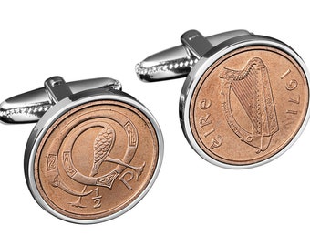 Handmade Celtic Cufflinks - Book of Kells - Irish mint coins -   Includes presentation box - 100% satisfaction - 3 day delivery option