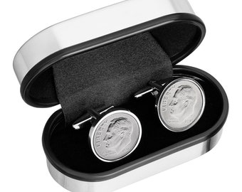 10th Wedding Anniversary Gift, Lucky Gift for Him, Lucky Coin Cufflinks, Year 2014 Coin, Handmade Gift for Men, Unique Gifts for men