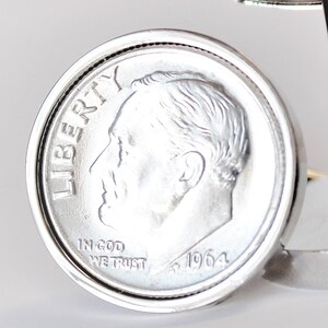 1964 Birthday Cufflinks - Perfect 1964 Birthday present gift for men Gift for father genuine 1964 coin Handmade coin
