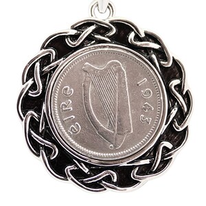 Rare 1943 Ireland Pendant - Lucky Irish gift - Gifts for Women - Handmade Coin Necklace - Celtic Jewelry - Year 1943