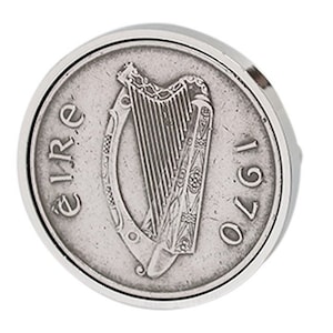 Gemelos de moneda irlandesa de cinco peniques de 1970: regalo de cumpleaños