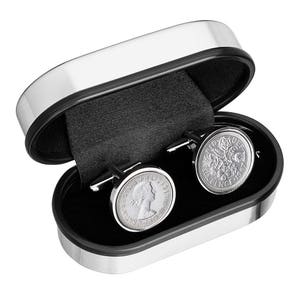 Lucky English Sixpence Cufflinks, Wedding Cufflinks, Lucky Gift for Husband, English Sixpence Coin, Lucky Sixpence Coin, Lucky Wedding Gift