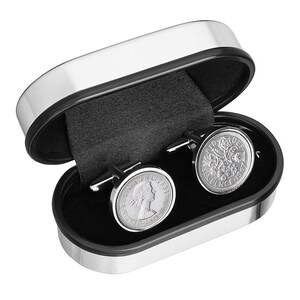 1967 Old English sixpence Lucky cufflinks - 1967 Birthday Gift - made with Genuine coins from England - Cufflinks for Men