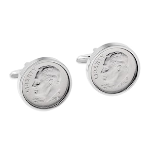 10 year Anniversary- Tin Year- Year 2015 Coin, Lucky Coin Cufflinks, Anniversary Gift, 10 Years Married, Gifts for Husband, 2015 Anniversary