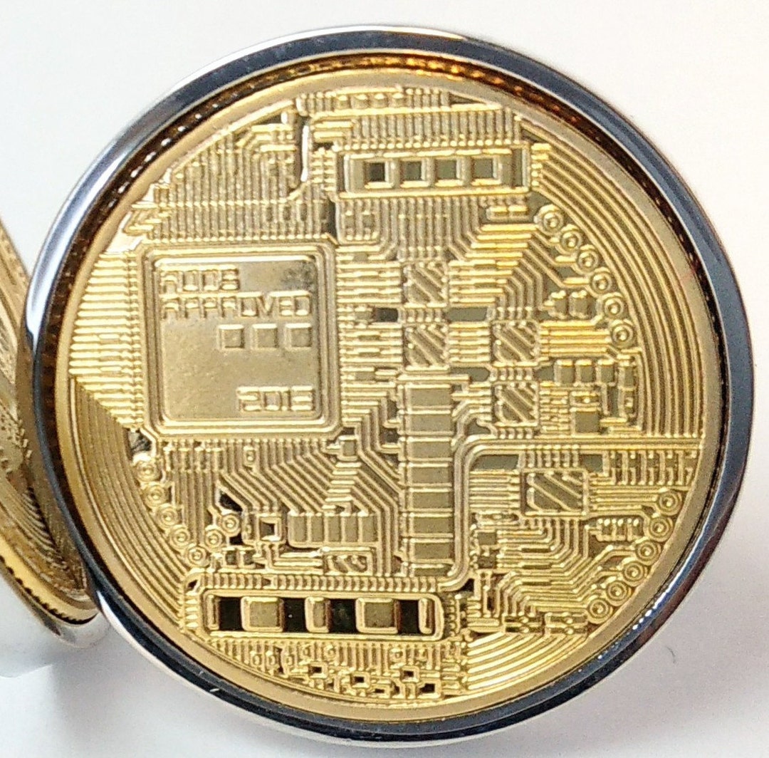 Gold Plated Bitcoin Cufflinks: Cryptocurrency Gift - Etsy