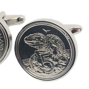 New Zealand Cufflinks - All Blacks Fans - Rugby - Conversation starter - New Zealand Gift - Genuine NZ Coin - 100% satisfaction