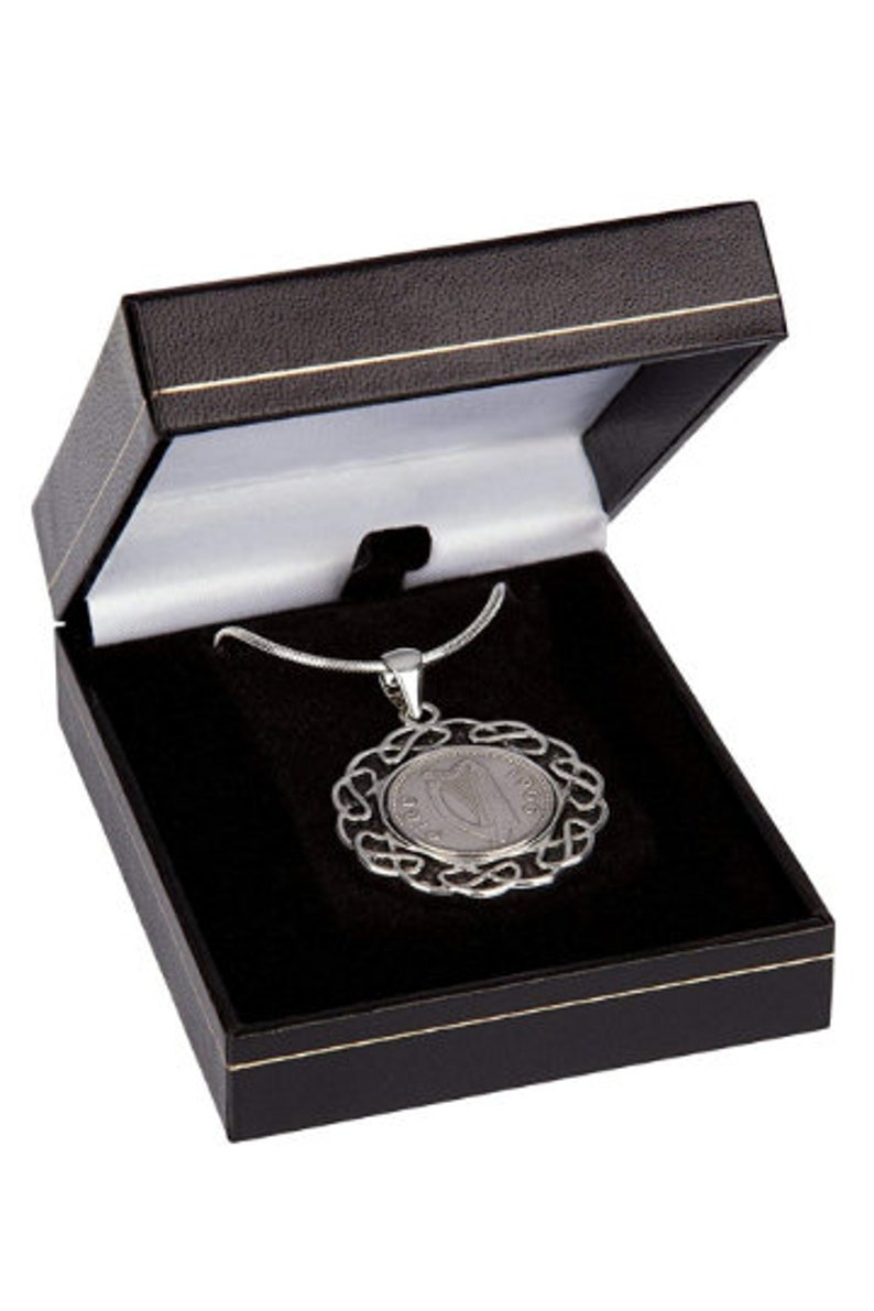 Birthday Gifts for Women Lucky Gifts 53rd Birthday Gift for Woman 1968 Irish Threepenny Pendant Celtic Gifts for Women Irish Harp Coin