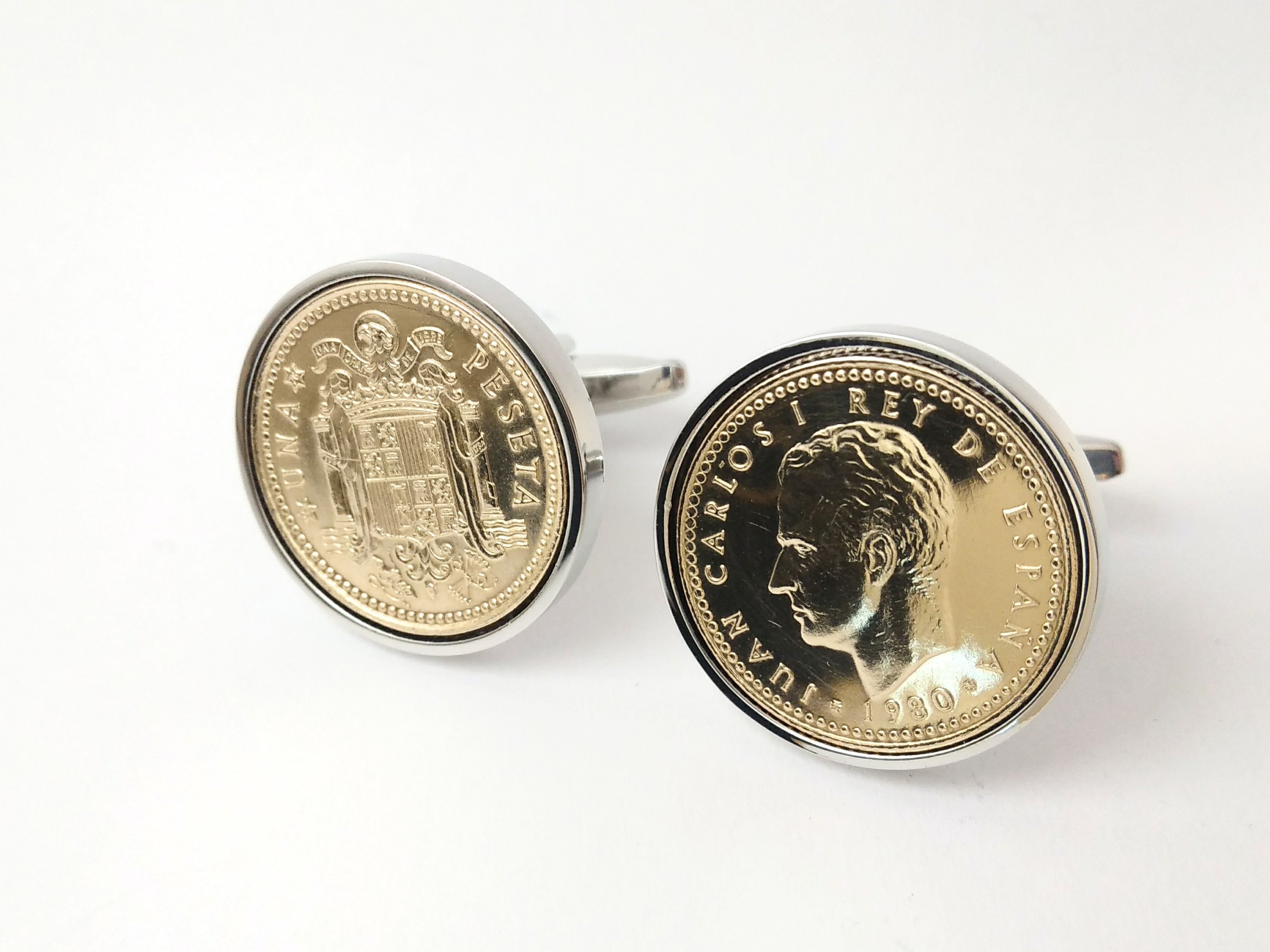 Spanish Peseta Coin Cufflinks: Rare Vintage Handmade Groomsmen Gift - Etsy