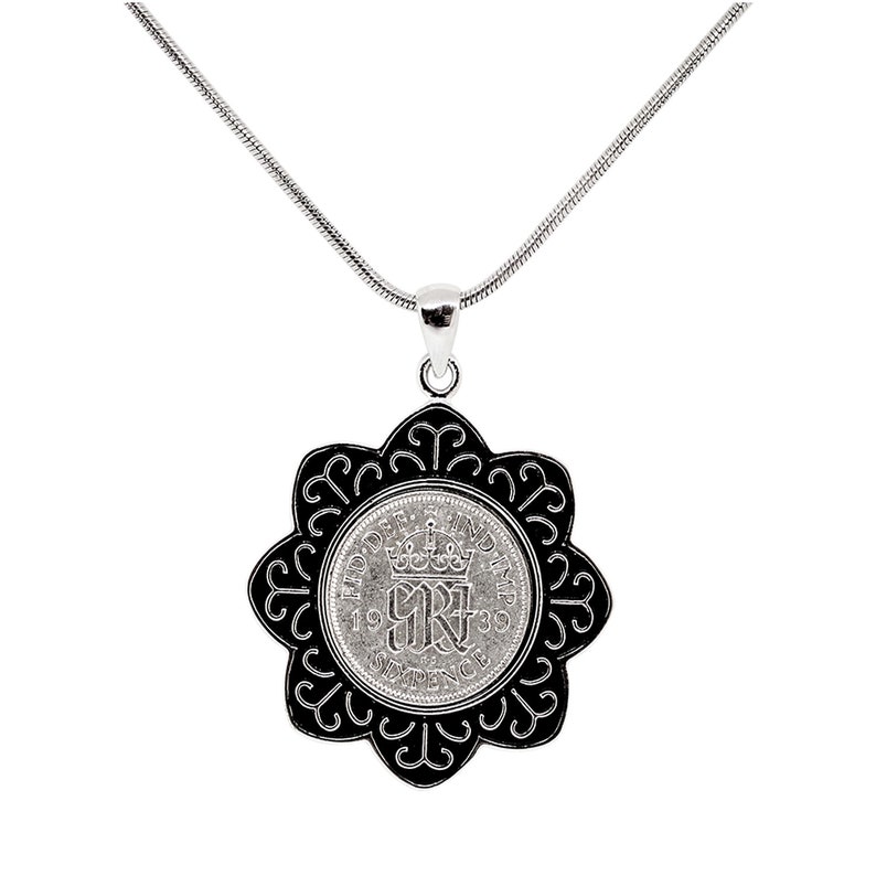 Lucky Coin Pendant Rare Coin Necklace Handmade Present Rare 1939 English Sixpence Lucky Sixpence Year 1939 Coin Rare Gift for Women