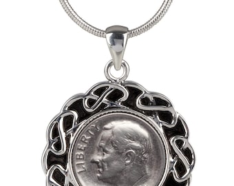 Collar con colgante de moneda de diez centavos de 1966: regalo de cumpleaños hecho a mano