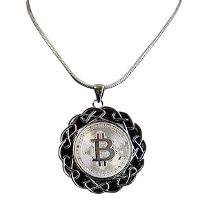 Silver Bitcoin Pendant - Silver Bitcoin Crypto Currency - 100% satisfaction Guarantee - Gifts for Women