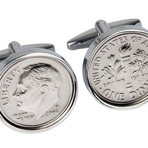 2006 American Dime coin cufflinks -Perfect 2006 Anniversary Gift gift for men Gift for Husband genuine 2006 coin Handmade coin cuff links