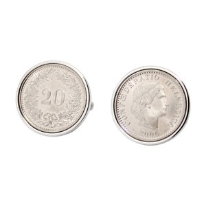 Switzerland gift - Perfect swiss gift for men - 20 Rappen Cufflinks- Genuine swiss coins- Handmade jewelry-vintage gift-wedding gift