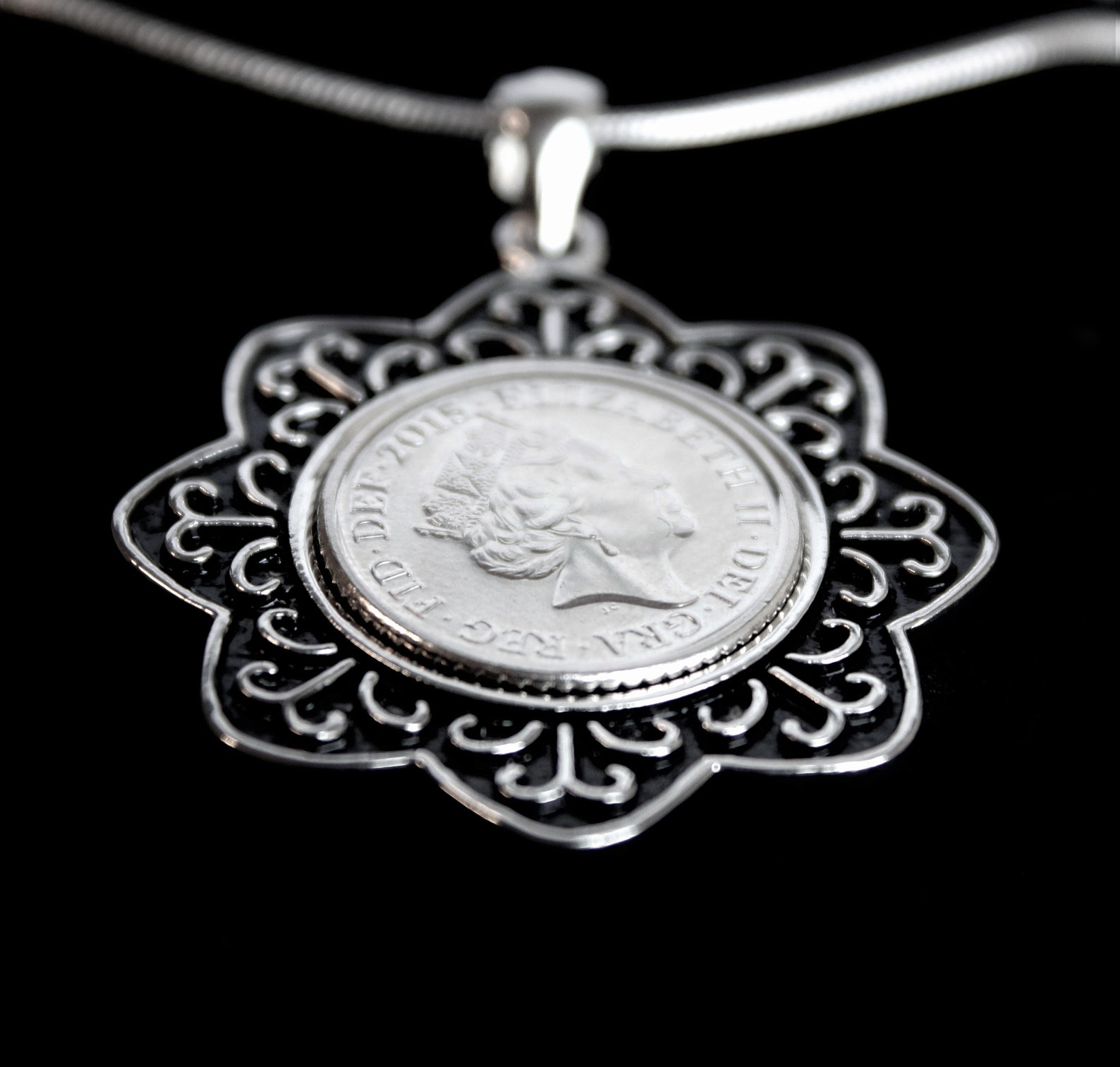 2013 English Coin Pendant 8th Wedding Anniversary Genuine Etsy