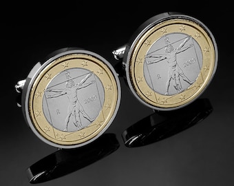 Leonardo Cufflinks - Genuine Italian Da Vinci coins - Free gift box - Perfect present - 3 day delivery option - 100% satisfaction