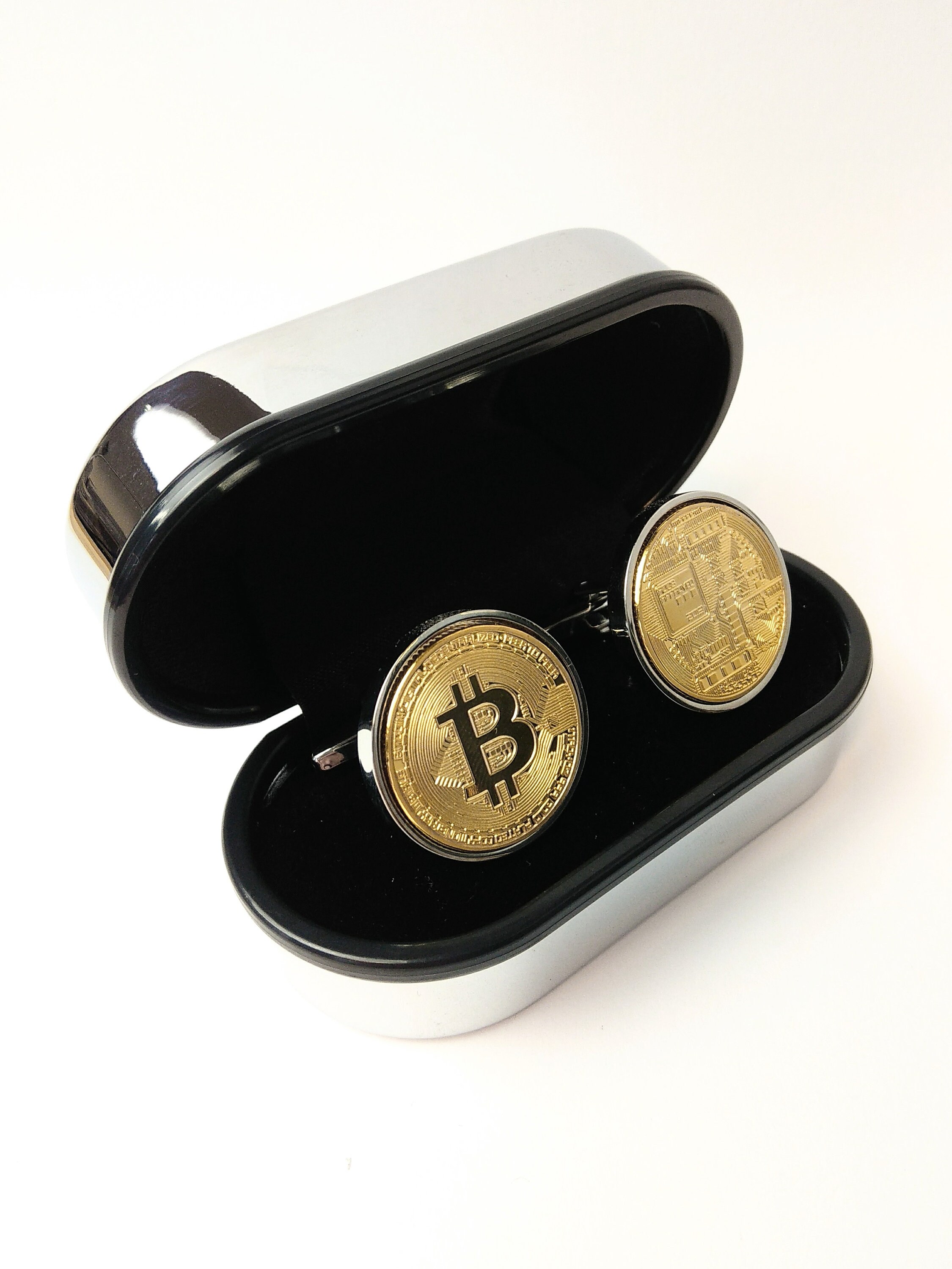 金メッキのビットコインカフスボタン - 暗号通貨ファンへのギフト - Etsy 日本